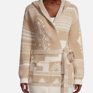 BAREFOOT DREAMS Womens Soft Camel Cream Cozychic Belted Cardigan (Size: L)